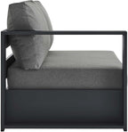 Modway Tahoe Aluminum Modular Left-Facing Outdoor Patio Loveseat in Gray - Image 4