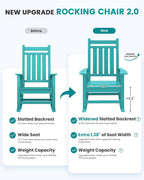 SERWALL Oversized Outdoor Rocking Chair Set of 2, HDPE Rocker - Image 5