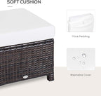 Outsunny 20" Patio Wicker Ottoman, Additional Seating, Side Table - Image 6