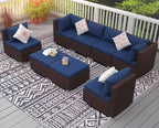 NICESOUL 8 Person Modern Deck Furniture Set, 29.3'' High Back Comfy Outdoor - Image 3
