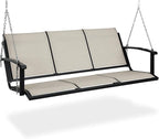 Textilene 3 Seat Hanging Swing, 5.2FT Patio Bench Swing, 660lbs Heavy Duty - Image 9