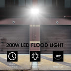 200W LED Flood Light 2 Pack, 22500lm Super Bright Security Lights, IP66 - Image 5