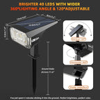 Solar Spotlights Outdoor, 40 LED s Color Changing RGB Waterproof Landscape - Image 7