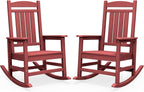 SERWALL Patio Rocking Chairs Set of 2, HDPE Outdoor Rockers by SERWALL