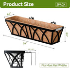 Halatool 2 Pack Heavy-Duty Metal Deck Railing Planter Box, 24 Inch - Image 2