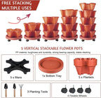 Vertical Strawberry Planter-5 Tier Stackable Herb Tower Planters Stacking - Image 5