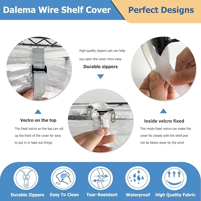 Waterproof Shelf Cover, Durable Dustproof Storage Wire Rack Covers, Outdoor - Image 7