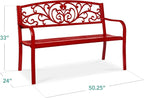 Best Choice Products Outdoor Bench Steel Garden Patio Porch Furniture - Image 2