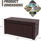 JUMMICO 120 Gallon Resin Deck Box, Large Outdoor Storage Box Waterproof & - Image 7