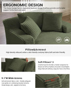 67 Inch Chaise Lounge Chair Indoor, Oversized Corduroy Upholstered Boneless - Image 5