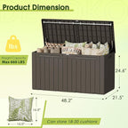 Devoko 100 Gallon Outdoor Storage Box, Waterproof Resin Deck Box - Image 8