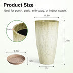 QCQHDU 21 inch Tall Planters for Outdoor & Indoor Plants, 2 Pack Sturdy - Image 3