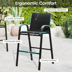 Tangkula 3 Piece Outdoor Bar Set, Patio Bar Height Table & Armchairs - Image 6