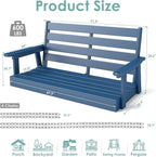 IVY&LANE Outdoor Porch Swing | HDPE Plastic | 2-Person | Hanging Bench Swings | - Image 2
