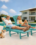 Carauci Lounge Chair Outdoor Set of 4, HDPE Chaise Lounge - Image 2