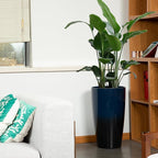 Set of 2 Lightweight Ceramic-Look Tall Planter, 21 inch Large Plastic Planter - Image 8