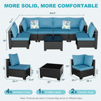 Outdoor Wicker Patio Furniture Set, Rattan Sectional Sofa Set - Image 2