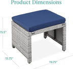 Best Choice Products Set of 2 Wicker Ottomans, Additional Seating, Side Table - Image 8