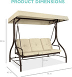Best Choice Products 3-Seat Outdoor Large Converting Canopy Swing Glider - Image 7