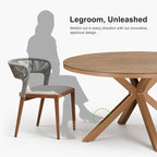 PURPLE LEAF 5 Pieces Oversize Round Patio Dining Set Outdoor Furniture - Image 7