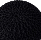 FRELISH DECOR Round Pouf Ottoman Hand Knitted 100% Cotton Pouf Foot Stool - Image 7