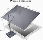 PURPLE LEAF 10' X 13' Rectangle Cantilever Umbrella - Image 9