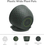 12/10/9 inch Large Plant Pots, 3 Pack Wide Flower Pots - Image 4