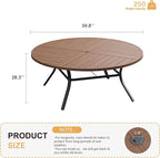 VICLLAX Round Patio Table with Adjustable Umbrella Hole - Image 3