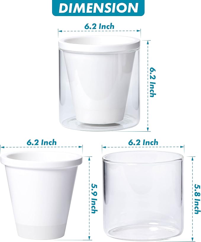 D'vine Dev 6 Inch Design Self Watering Planter - Image 3