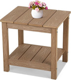 Stoog Outdoor Side Table, Weather Resistant 2-Tier Rectangle Patio End Table by Stoog