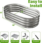 Galvanized Raised Garden Bed for Outdoor: 4X2X1ft Durable Metal Vegetable Plant - Image 2