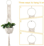 Cuttte Macrame Plant Hanger, Indoor Outdoor Hanging Planter Basket, Hanging - Image 3