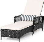 Tangkula Wicker Chaise Lounge Outdoor Set of 2, Patio Rattan Reclining Chaise - Image 9