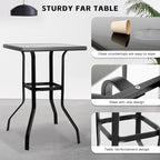 LEVELEVE Patio Bar Set 5pcs Swivel Bar Stools Outdoor Bistro Textilene - Image 6
