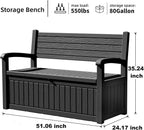 DRATO 75 Gallon Storage Bench Deck Box Outdoor Indoor, Lockable Durable - Image 2