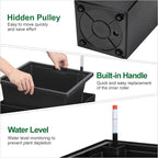 Garvee 30" Tall Planters Set of 2, Outdoor＆Indoor Black Planter Pots, High - Image 5