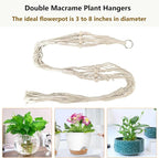 Belit 2 Pack Double Macrame Plant Hangers 2 Tier Hanging Planter Basket - Image 5