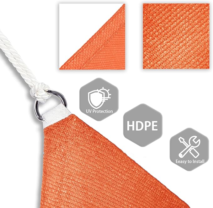 Patio Paradise 23' x 23' x 23' Sun Shade Sail Triangle Canopy Shade Cloth - Image 3