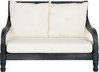 SAFAVIEH Outdoor Collection Pomona Dark Slate Grey Solid Wood/Beige Cushion by SAFAVIEH