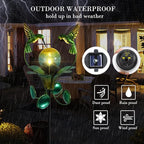 Solar Lights Outdoor Metal Garden Stake Waterproof Crackle Glass Globe Garden - Image 3