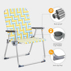 VINGLI Aluminum Oversize Patio Lawn Chairs Folding Set of 2 - Image 4