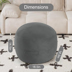 MeMoreCool Round Stuffed Pouf Ottoman Foot Rest, Floor Pouf Foot Stool - Image 2