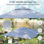 Tangkula 3 Piece Patio Bar Set, 8x8 FT Double-Tier Grill Gazebo - Image 5