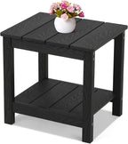 Stoog Outdoor Side Table with 2 Layer Storage, All-Weather Rectangular End Table by Stoog