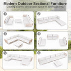 6 Piece Modern Outdoor Sectional Sofa, Weather-Resistant Metal Frame and - Image 3