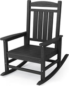 KINGYES HDPE Outdoor Rocking Chair, Widened Seat Patio Rocking Chair, Oversized by KINGYES