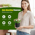 Plant Pots 4 Inch Self Watering Pots, 6 Pack Plastic Planters - Image 2