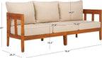 SAFAVIEH Outdoor Collection Owen Acacia Solid Wood Natural/Taupe Cushion - Image 3