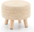 Cpintltr Ottoman Natural Seagrass Footrest Poufs Hand Weave Round Foot Stool by CpintltrFruniture