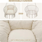Monibloom Hanging Hammock Chair w/Large Comfy Cushion, Macrame Swing Chair - Image 4